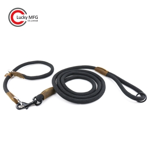 Round Rope Dog Lead With Rope Collar